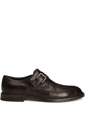Dolce & Gabbana buckle-strap monk shoes - Brown