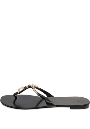 Giuseppe Zanotti Vintage pre-owned crystal-embellishment leather sandals - Black