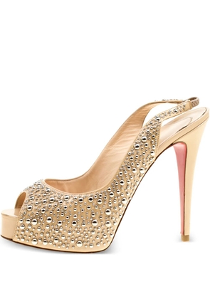 Christian Louboutin Pre-Owned stud-embellished heeled sandals - Neutrals