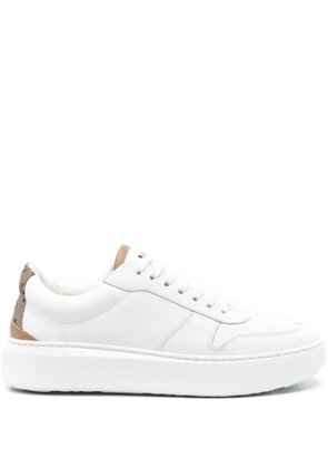 Herno monogram-heel leather sneakers - White