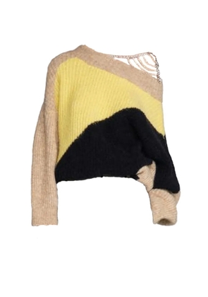 Circus Hotel colour-block crystal-embellished sweater - Yellow