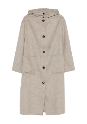 Liviana Conti hooded button coat - Neutrals