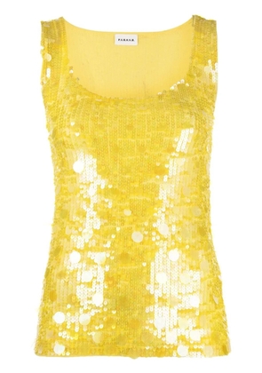 P.A.R.O.S.H. sequin-embellished U-neck vest - Yellow