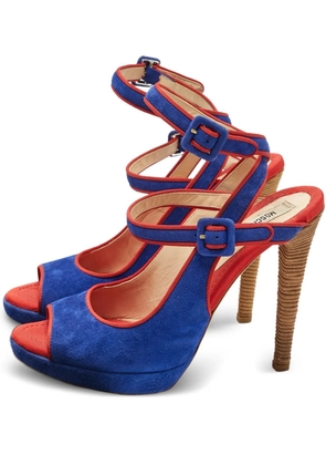 Moschino Pre-Owned buckle suede sandals - Blue