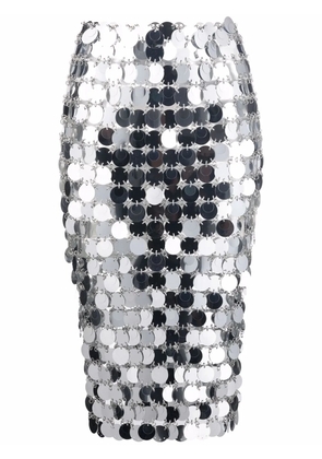 Rabanne mirror-effect sequin midi skirt - Grey