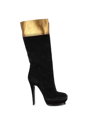 Saint Laurent Pre-Owned panelled heeled boots - Black