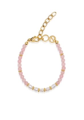 Nialaya Jewelry mini pearl-opal beaded bracelet - Pink