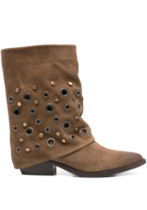 Julie Dee 45mm eyelet-detail boots - Brown
