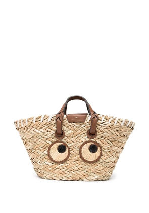 Anya Hindmarch Eyes seagrass straw bag - Brown