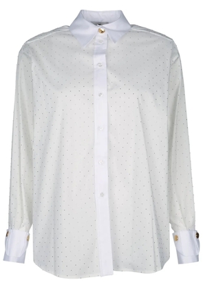 Elisabetta Franchi rhinestone-embellished poplin shirt - White