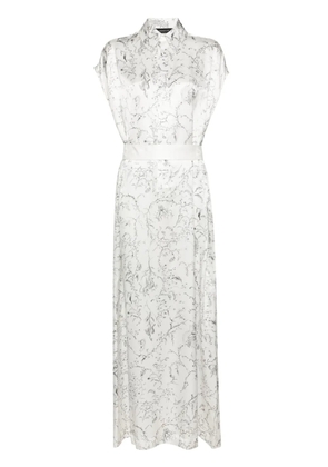 Fabiana Filippi graphic-print silk shirtdress - White