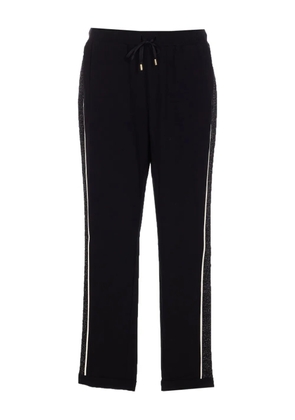 LIU JO metallic-panelling drawstring track pants - Black