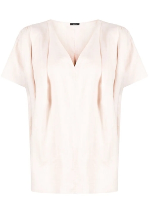JOSEPH V-neck short-sleeved top - Neutrals