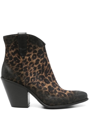 Metisse leopard-print boots - Brown