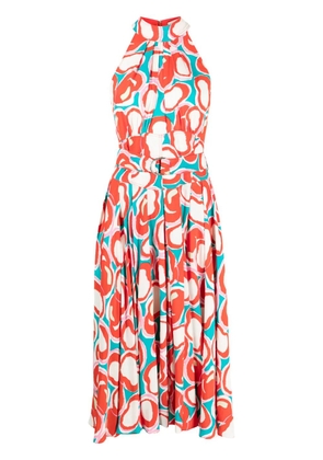 DVF Diane von Furstenberg Nicola halter-neck printed dress - Red