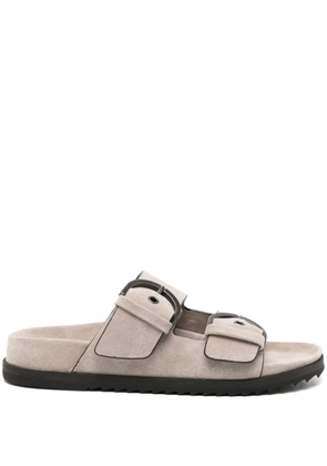 James Perse suede buckle slides - Grey