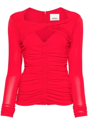 ISABEL MARANT Vandalia ruched blouse - Red