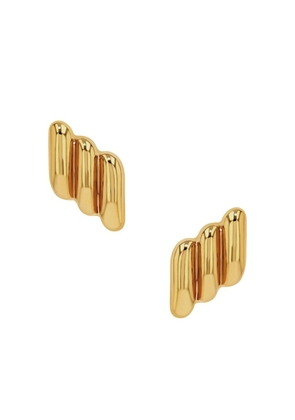 ANINE BING diagonal ribbed earrings - Gold