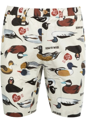 Human Made Duck-print shorts - White