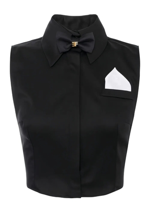 Elisabetta Franchi bow-detail pocket shirt - Black