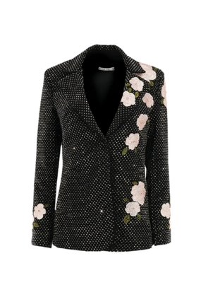 alice + olivia Macey embroidered blazer - Black