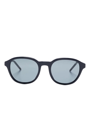 Emporio Armani eagle-logo round sunglasses - Blue