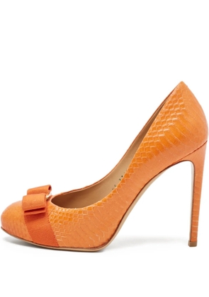Ferragamo Pre-Owned 115mm Vara Bow pumps - Orange