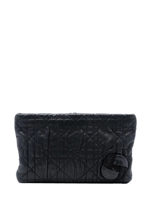 Christian Dior Pre-Owned 2010 Calfskin Cannage Rose clutch bag - Black