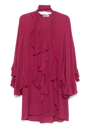Dorothee Schumacher ruffle-trim georgette mini dress - Purple