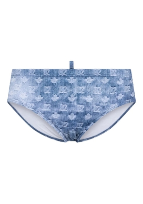 DSQUARED2 monogram-pattern swim brief - Blue
