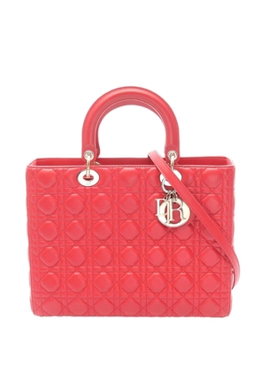 Christian Dior Pre-Owned 2014 Large Lambskin Cannage Lady Dior handbag - Red