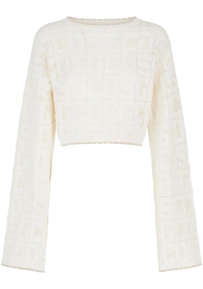 GCDS monogram macramé top - White