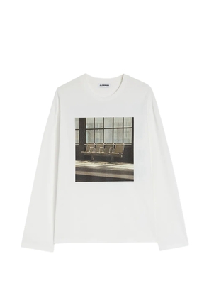 Jil Sander long-sleeve print cotton T-shirt - White