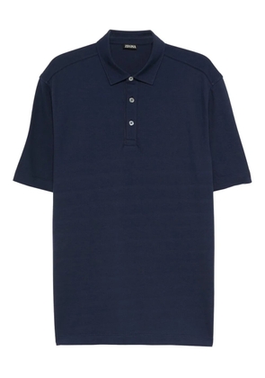 Zegna short-sleeve button polo shirt - Blue