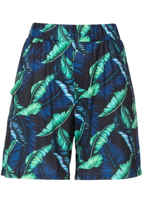 Lygia & Nanny Iara leaf-print mini shorts - Blue