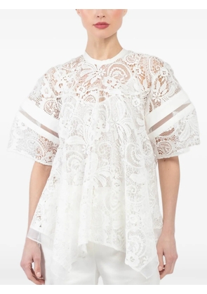 3.1 Phillip Lim Flounce lace panel blouse - White