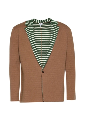 LOEWE striped-collar jacket - Brown