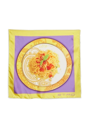Etro Pre-Owned print-detail square-shape scarf - Yellow