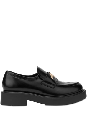 Love Moschino logo-plaque loafers - Black