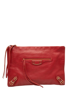Balenciaga Pre-Owned 2017 Veau Motocross Classic Metallic Edge clutch bag - Red