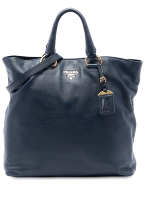 Prada Pre-Owned 2010-2025 Soft Calf Open Convertible Tote satchel - Blue