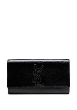 Saint Laurent Pre-Owned 2000-2012 Large Textured Patent Monogram Belle De Jour clutch bag - Black