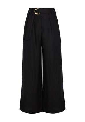 HEVRON Alina pleated buckle palazzo pants - Black