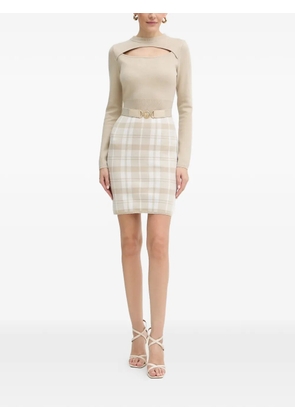 GUESS USA cutout check mini dress - Neutrals