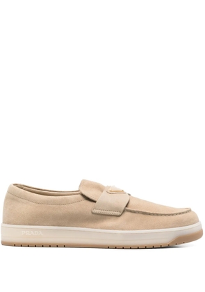 Prada triangle-logo loafers - Neutrals