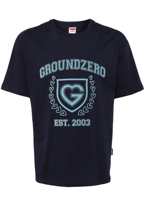 Ground Zero logo-print cotton T-shirt - Blue