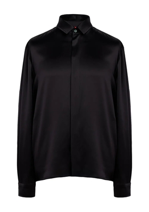 Domaine Des Artistes long-sleeved stretch-silk shirt - Black