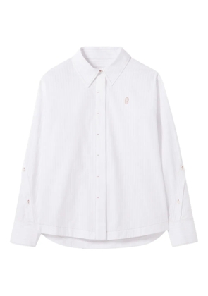 Claudie Pierlot embroidered-logo striped shirt - White