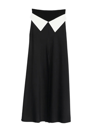 A.M.G. contrast-detail maxi skirt - Black