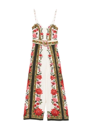 FARM Rio floral belted jumpsuit - Neutrals